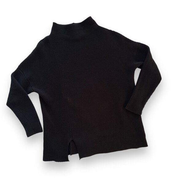 French Connection Mozart Mock Neck Black Sweater EUC Wm Sz Small - Picture 2 of 10